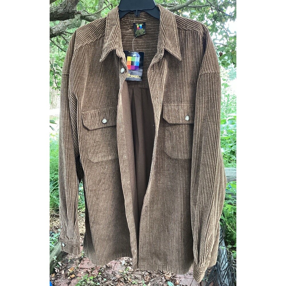 Breezin Vintage Corduroy Sport Jacket Oversized Shirt Button Up XXL With Tags - Picture 1 of 10
